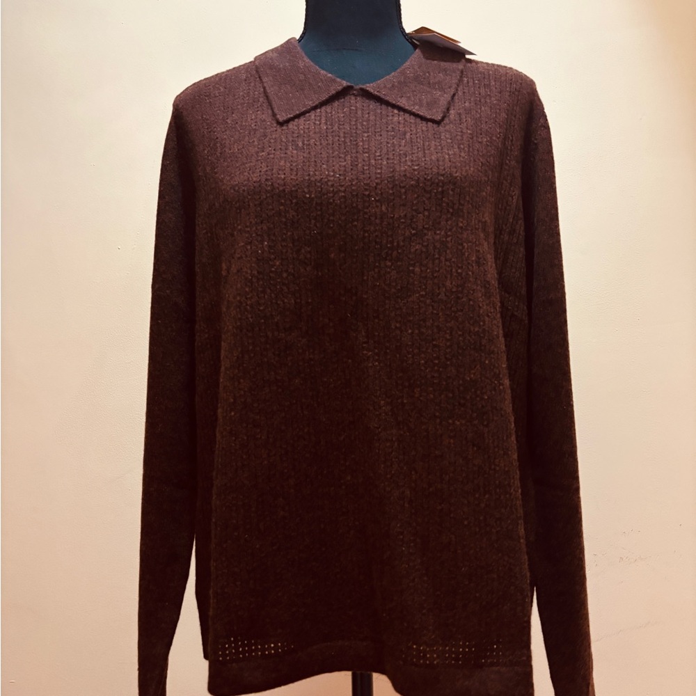 KIER + J Women’s Dark Brown Crewneck Sweater